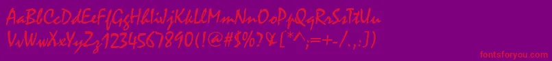 MalagaRegular Font – Red Fonts on Purple Background