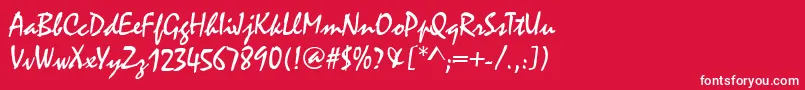 フォントMalagaRegular – 赤い背景に白い文字