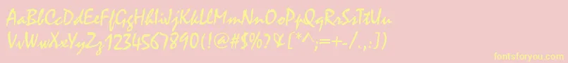 MalagaRegular-Schriftart – Gelbe Schriften auf rosa Hintergrund