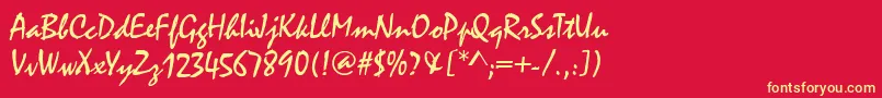 MalagaRegular Font – Yellow Fonts on Red Background