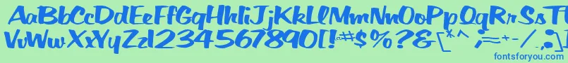 BigSkyRegularTtnorm Font – Blue Fonts on Green Background