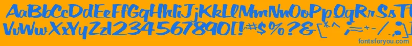 BigSkyRegularTtnorm-Schriftart – Blaue Schriften auf orangefarbenem Hintergrund