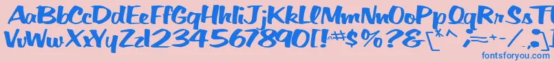 BigSkyRegularTtnorm Font – Blue Fonts on Pink Background