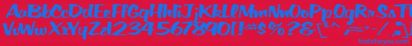 Шрифт BigSkyRegularTtnorm – синие шрифты на красном фоне