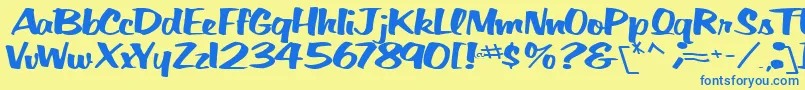 BigSkyRegularTtnorm Font – Blue Fonts on Yellow Background