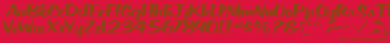 BigSkyRegularTtnorm-fontti – ruskeat fontit punaisella taustalla