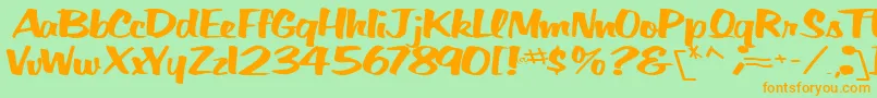 BigSkyRegularTtnorm Font – Orange Fonts on Green Background