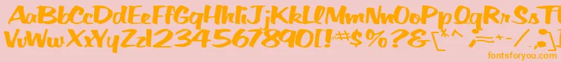 Fonte BigSkyRegularTtnorm – fontes laranjas em um fundo rosa