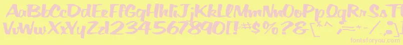 フォントBigSkyRegularTtnorm – ピンクのフォント、黄色の背景