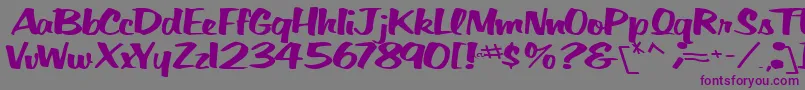 フォントBigSkyRegularTtnorm – 紫色のフォント、灰色の背景