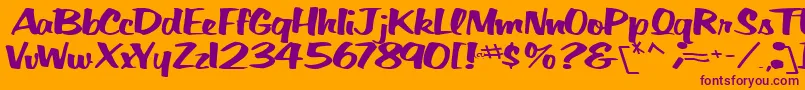 BigSkyRegularTtnorm Font – Purple Fonts on Orange Background