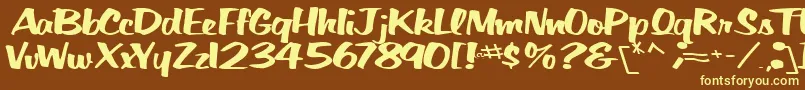 BigSkyRegularTtnorm Font – Yellow Fonts on Brown Background