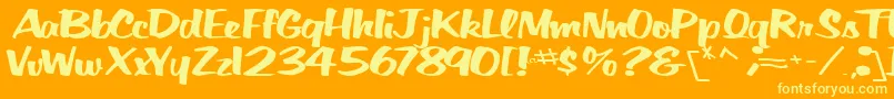 BigSkyRegularTtnorm Font – Yellow Fonts on Orange Background