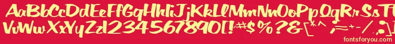 BigSkyRegularTtnorm Font – Yellow Fonts on Red Background