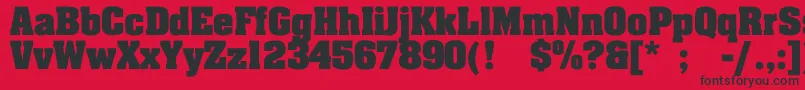 フォントJohnnyBold – 赤い背景に黒い文字