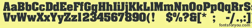 フォントJohnnyBold – 黒い文字の黄色い背景