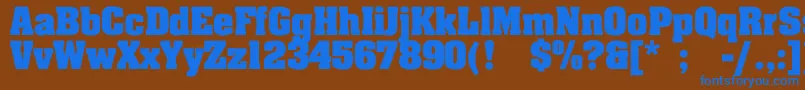 JohnnyBold-fontti – siniset fontit ruskealla taustalla