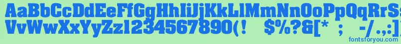 JohnnyBold-fontti – siniset fontit vihreällä taustalla
