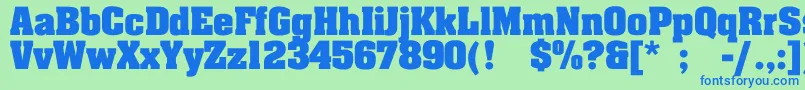 JohnnyBold Font – Blue Fonts on Green Background