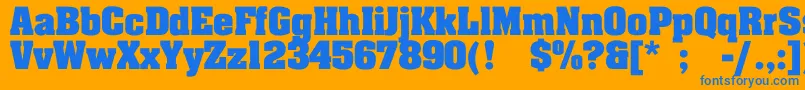 JohnnyBold Font – Blue Fonts on Orange Background