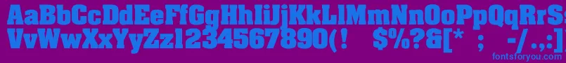 JohnnyBold Font – Blue Fonts on Purple Background