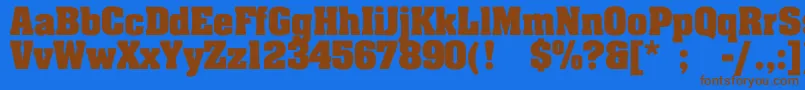 JohnnyBold-fontti – ruskeat fontit sinisellä taustalla