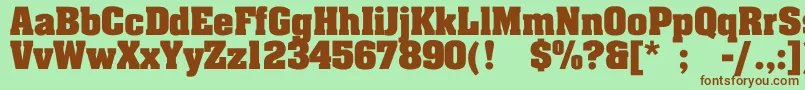 Шрифт JohnnyBold – коричневые шрифты на зелёном фоне