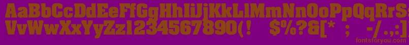 フォントJohnnyBold – 紫色の背景に茶色のフォント