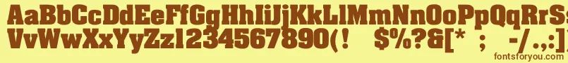 JohnnyBold-fontti – ruskeat fontit keltaisella taustalla