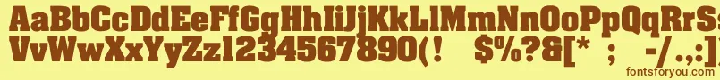 JohnnyBold Font – Brown Fonts on Yellow Background