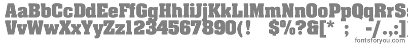JohnnyBold-fontti – harmaat kirjasimet valkoisella taustalla