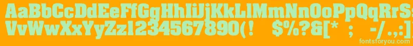 JohnnyBold-fontti – vihreät fontit oranssilla taustalla