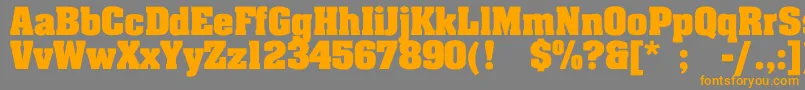 フォントJohnnyBold – オレンジの文字は灰色の背景にあります。