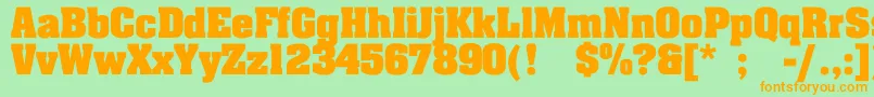 JohnnyBold-fontti – oranssit fontit vihreällä taustalla