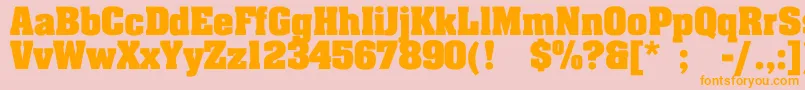 JohnnyBold-fontti – oranssit fontit vaaleanpunaisella taustalla