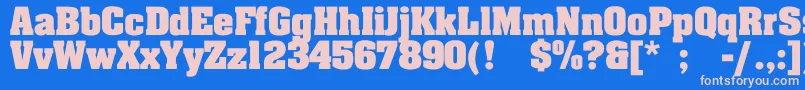 JohnnyBold Font – Pink Fonts on Blue Background