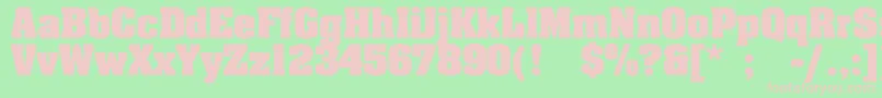 フォントJohnnyBold – 緑の背景にピンクのフォント
