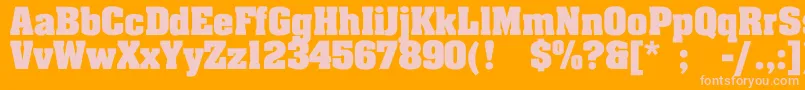 JohnnyBold Font – Pink Fonts on Orange Background