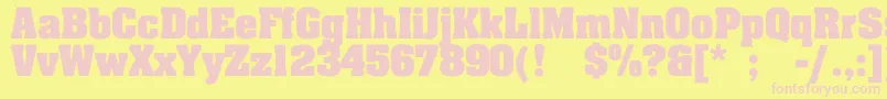 JohnnyBold Font – Pink Fonts on Yellow Background