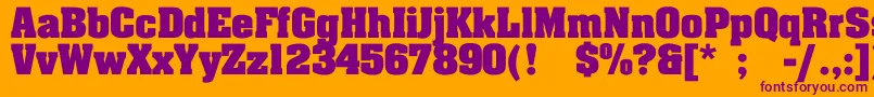 Шрифт JohnnyBold – фиолетовые шрифты на оранжевом фоне