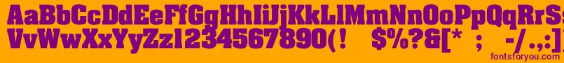 JohnnyBold Font – Purple Fonts on Orange Background