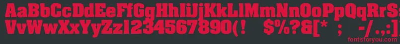 フォントJohnnyBold – 黒い背景に赤い文字