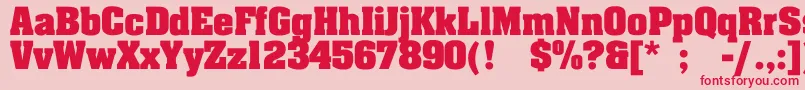 フォントJohnnyBold – ピンクの背景に赤い文字