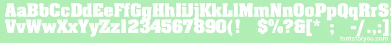 JohnnyBold-fontti – valkoiset fontit vihreällä taustalla