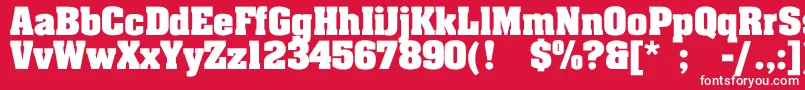 JohnnyBold-fontti – valkoiset fontit punaisella taustalla