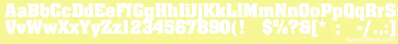 フォントJohnnyBold – 黄色い背景に白い文字