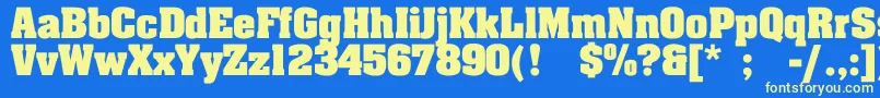 JohnnyBold-fontti – keltaiset fontit sinisellä taustalla