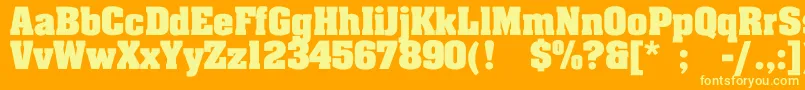 JohnnyBold Font – Yellow Fonts on Orange Background