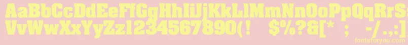 JohnnyBold-fontti – keltaiset fontit vaaleanpunaisella taustalla