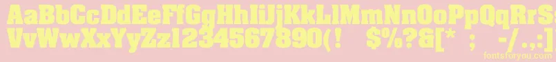 JohnnyBold Font – Yellow Fonts on Pink Background